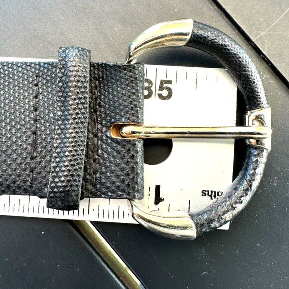 Vintage Cipriani Black 100% Snakeskin Exotic Leather Belt Size M Crescent Buckle main image 10